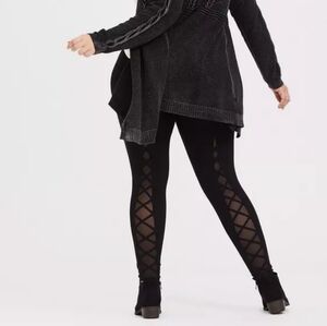 NWT Torrid Black Lattice Mesh Premium Legging- Size 1X